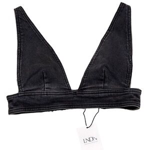 LNDN Women’s Denim Bralettein a Vintage Black Wash
Size: Small